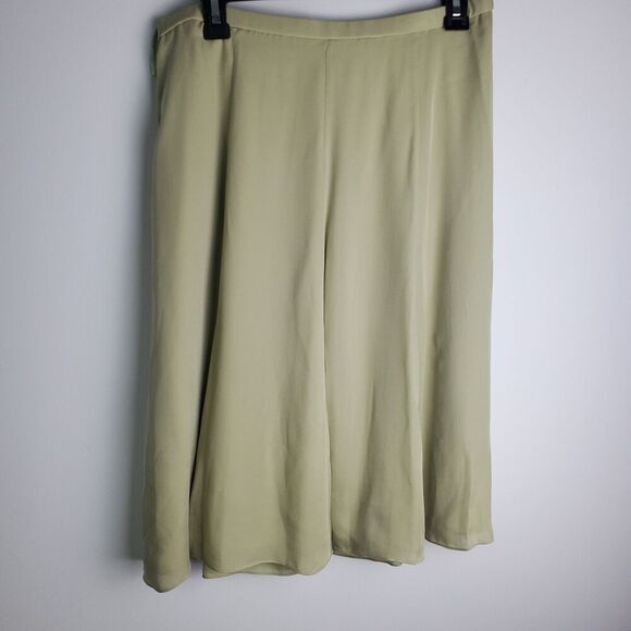 Talbots Green Silk Midi Skirt Size 12W - Picture 1 of 10